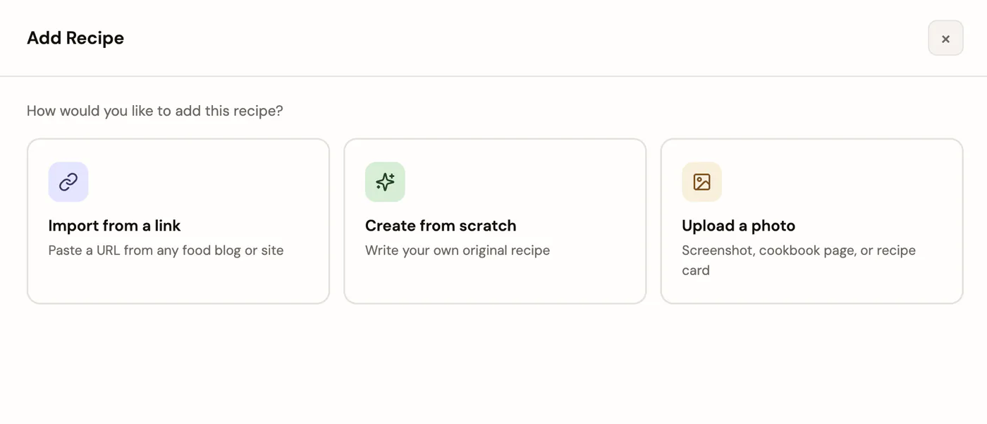 Add a recipe from a photo
