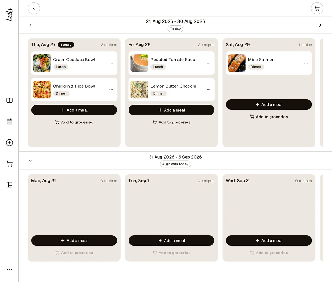 Add a week, add its groceries