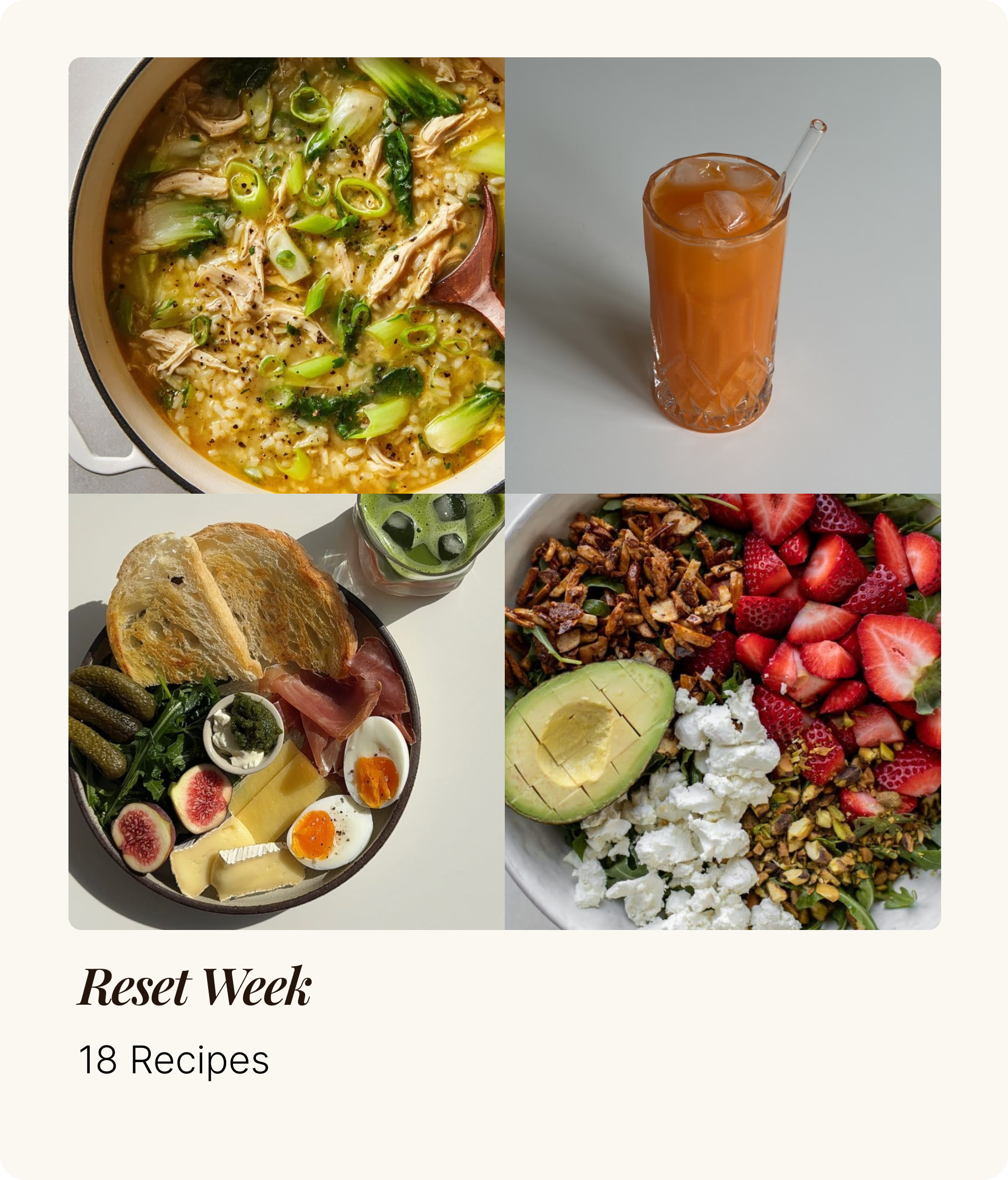 Reset Week playlist, 9 recipes