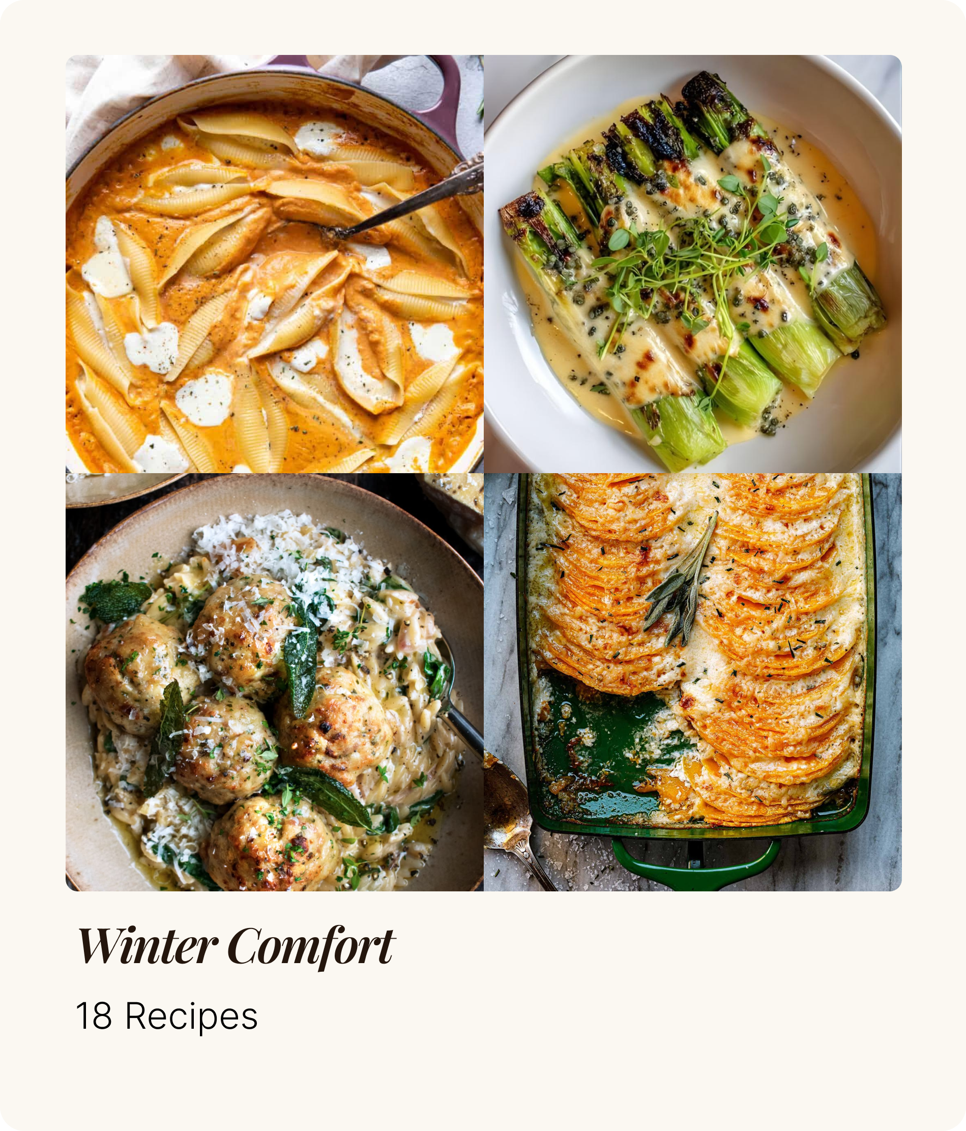 Winter Comfort playlist, 10 recipes